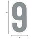 Silver Number (9) Corrugated Plastic Yard Sign, 30in